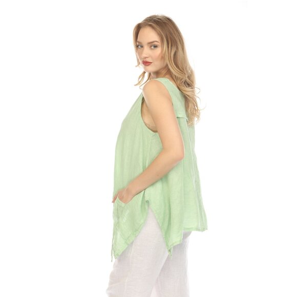Mint Asymmetrical sleeveless A Line Top - Picture 5 of 6